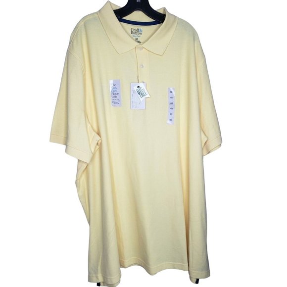 Croft & Barrow Easy Care 4XB Yellow Polo Big And Tall Pullover Men Shirt - Picture 1 of 12